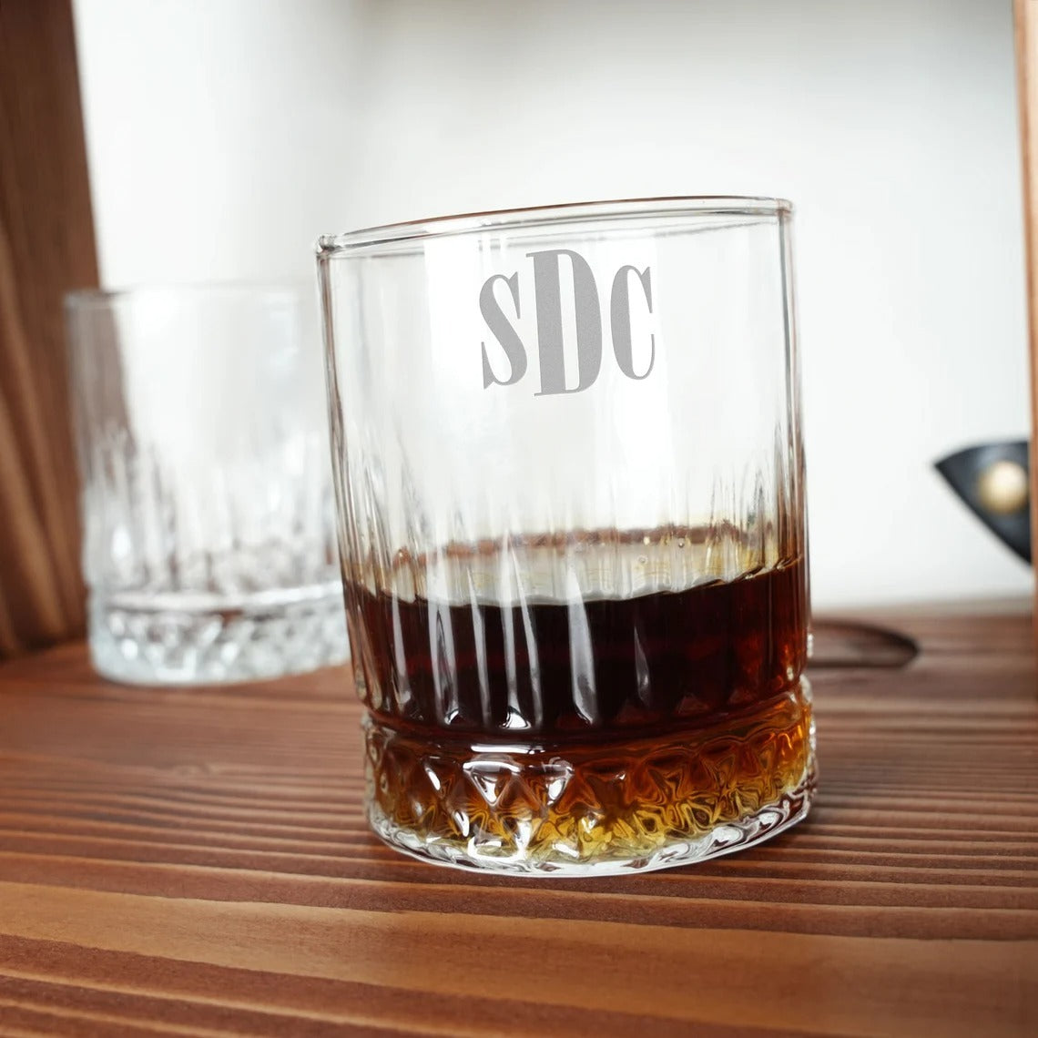 Personalized Wooden Whiskey Decanter Liquor Dispenser with Glasses