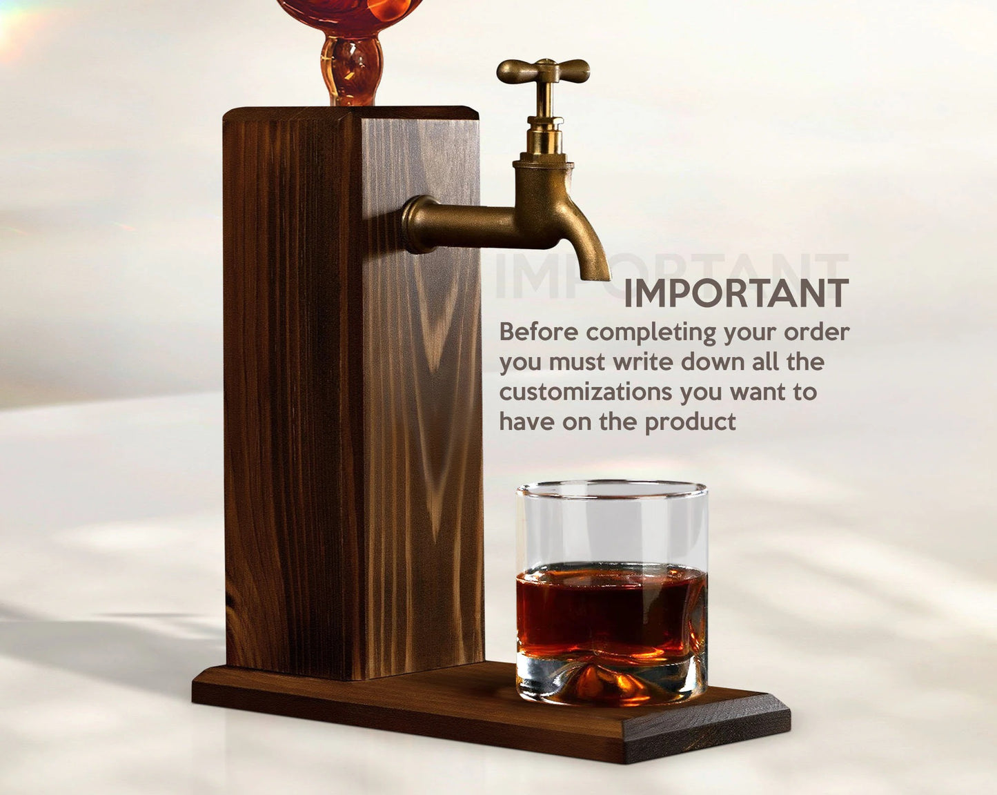 Personalized Whiskey Dispenser with Embossed Name and Cartoon Design
