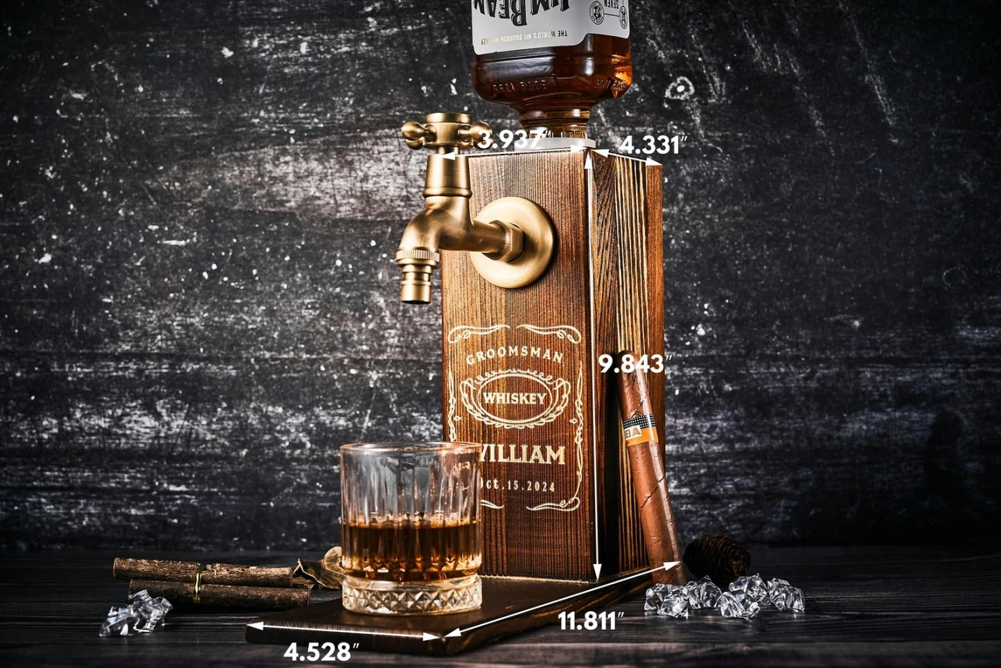 Personalized Whiskey Dispenser Engraved Liquor Father's Day Gift
