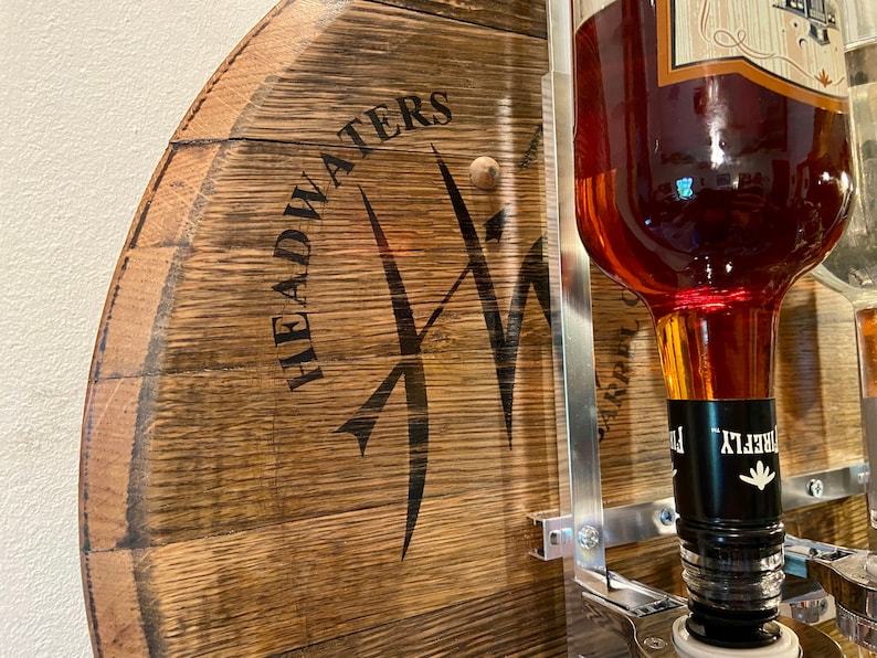 Whiskey Barrel Liquor Dispenser for Bar, Man Cave & Kitchen