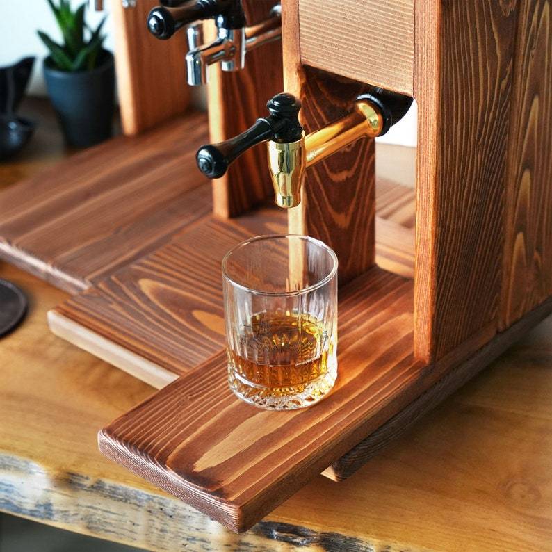 Personalized Wooden Whiskey Liquor Dispenser: Wedding, Engagement, Anniversary Gift