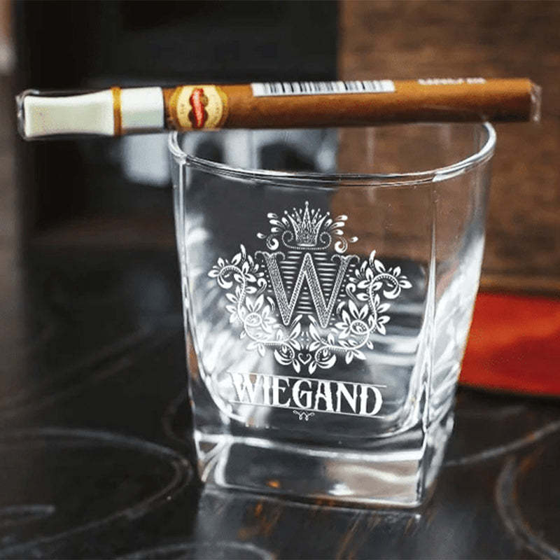 Personalized Whiskey Decanter Set with Wooden Box and Coasters