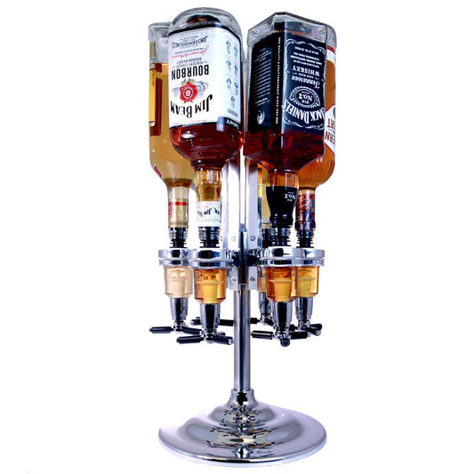 Upside Down Rotatable Liquor Dispenser - 6 Bottle Carousel