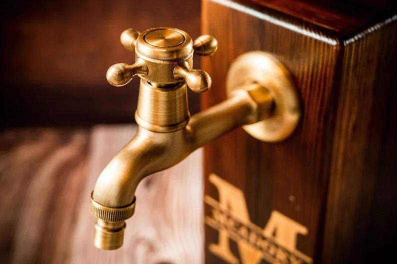 Personalized Wooden Whiskey Liquor Dispenser, Engraved Bar Décor