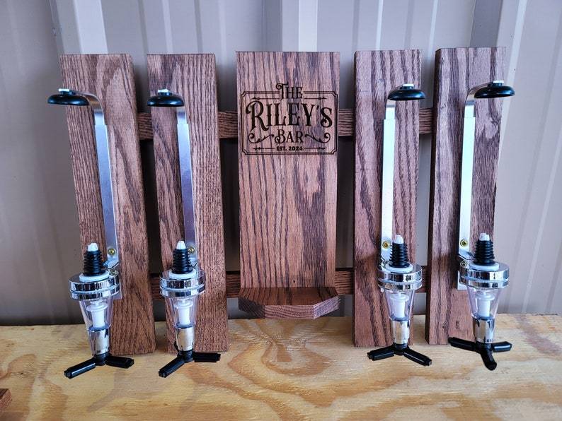Personalized Wall Mount Liquor Dispenser for Whiskey, Tequila, Bourbon