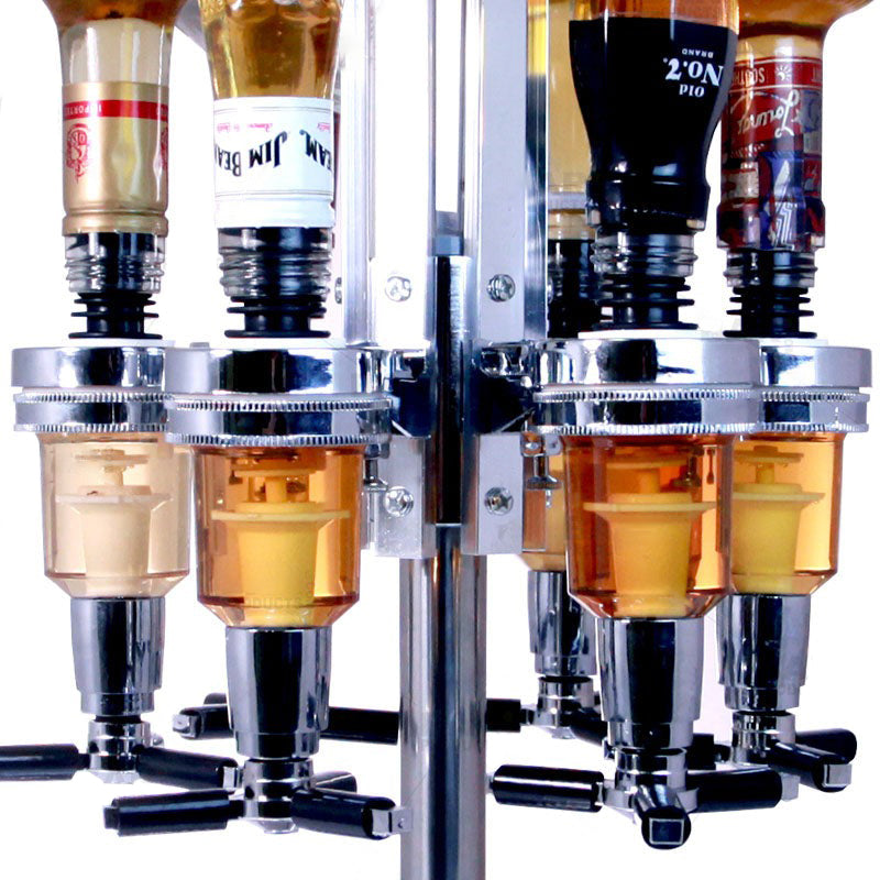Upside Down Rotatable Liquor Dispenser - 6 Bottle Carousel